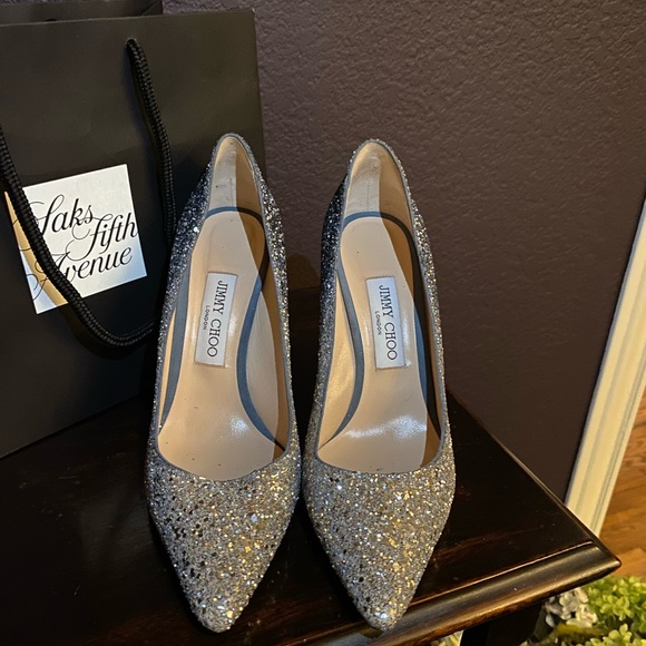 Silver Ombre Jimmy Coo heels - Picture 4 of 4